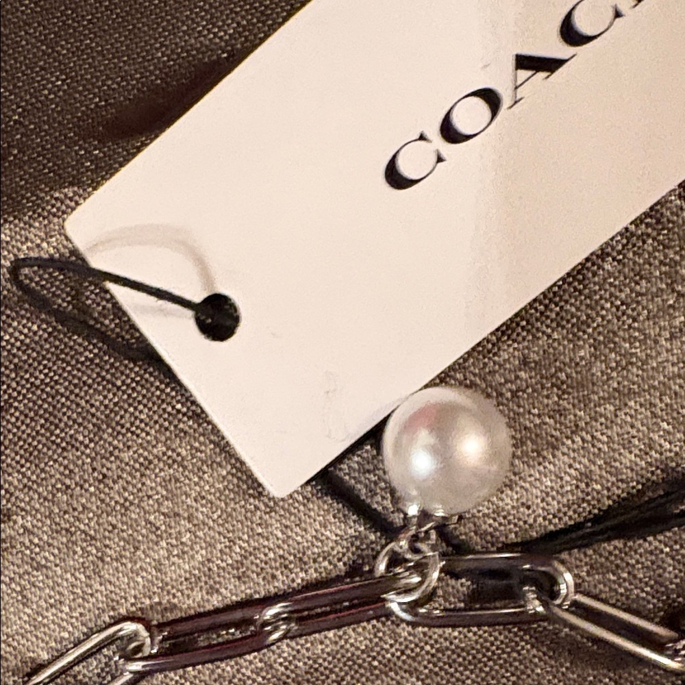 Coach Gold and Silver Charm Bracelet with fresh water pearls - Picture 7 of 7